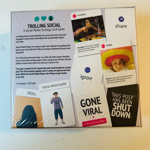 Trolling Social - Social Media Strategy Card Game 4-10 players Original Wrap - Picture 5 of 6